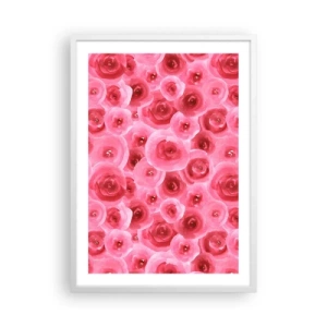 Pôster em moldura branca - Rosas acima e abaixo - 50x70 cm