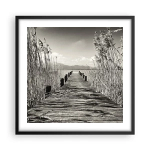 Pôster com moldura preta - No silêncio da relva - 50x50 cm