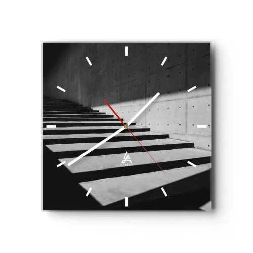 Relógio de parede - Relógio em vidro - A beleza crua do modernismo - 30x30 cm