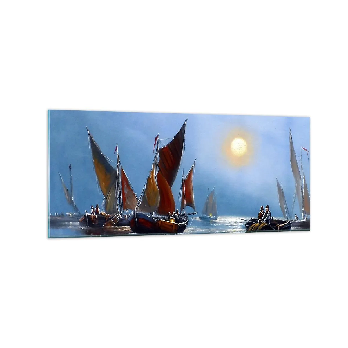 Quadro em vidro - Pesca noturna - 120x50 cm