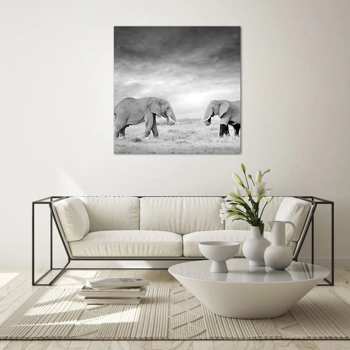 Quadro em vidro - O cinza é belo - 40x40 cm