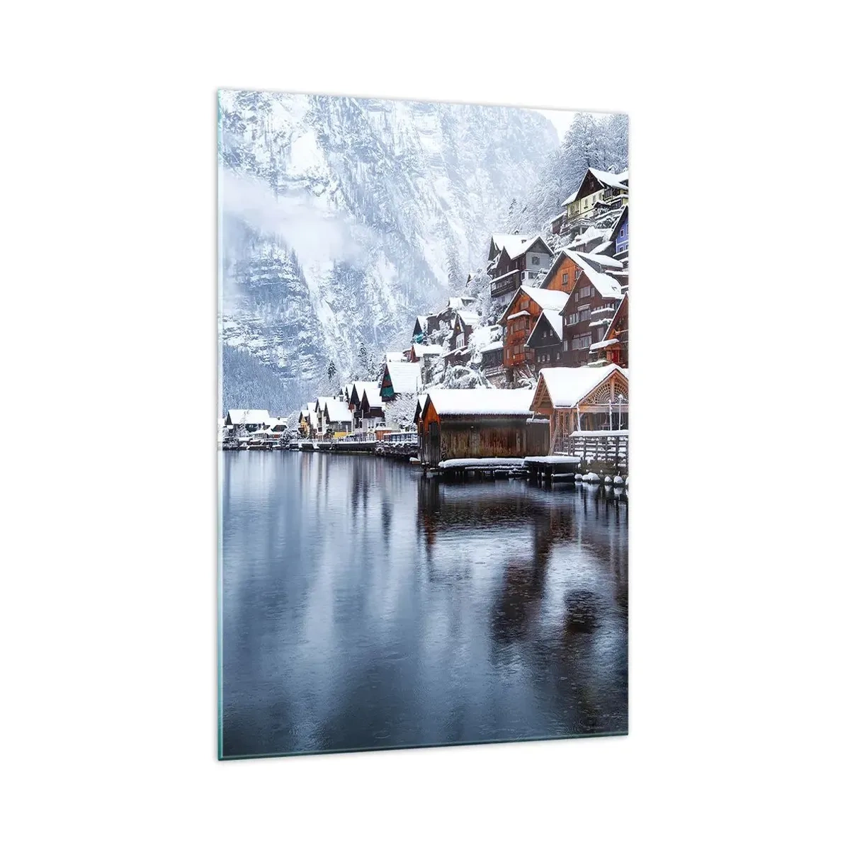 Quadro em vidro - Na decoração de inverno - 70x100 cm