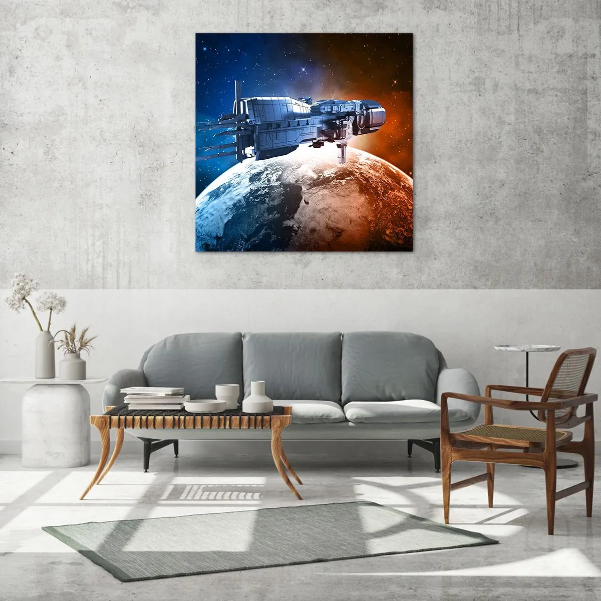 Quadro em vidro - Observador atento - 40x40 cm