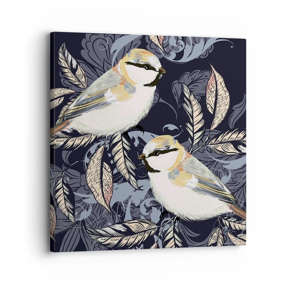 Quadro em tela - Canto amarelo-azul - 30x30 cm