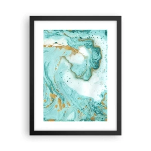 Pôster com moldura preta - Sob a grande onda do período Edo - 30x40 cm