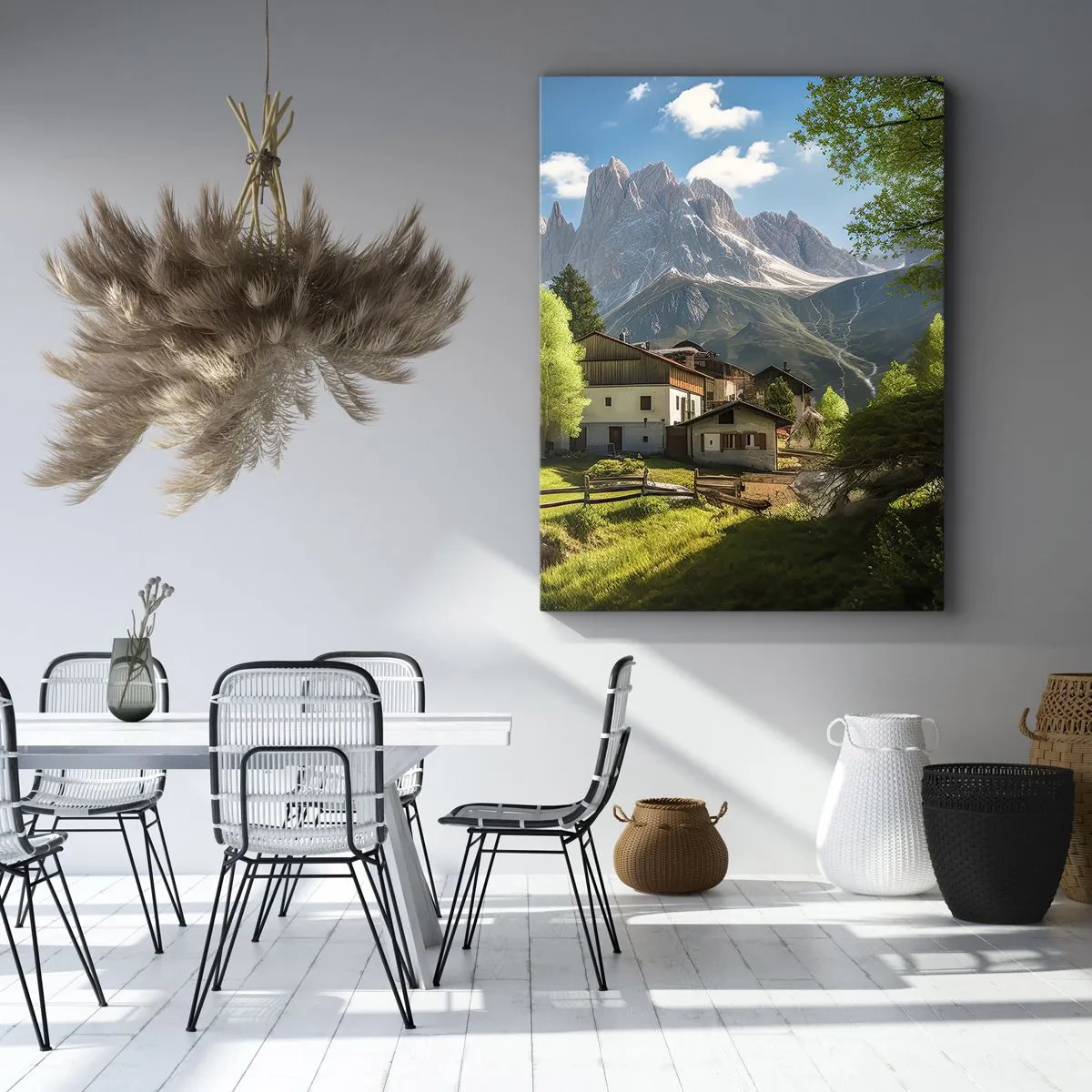 Quadro em tela - Idílio alpino - 55x100 cm