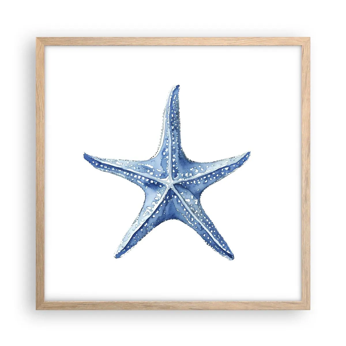 Pôster com moldura de carvalho claro - Estrela do mar - 50x50 cm