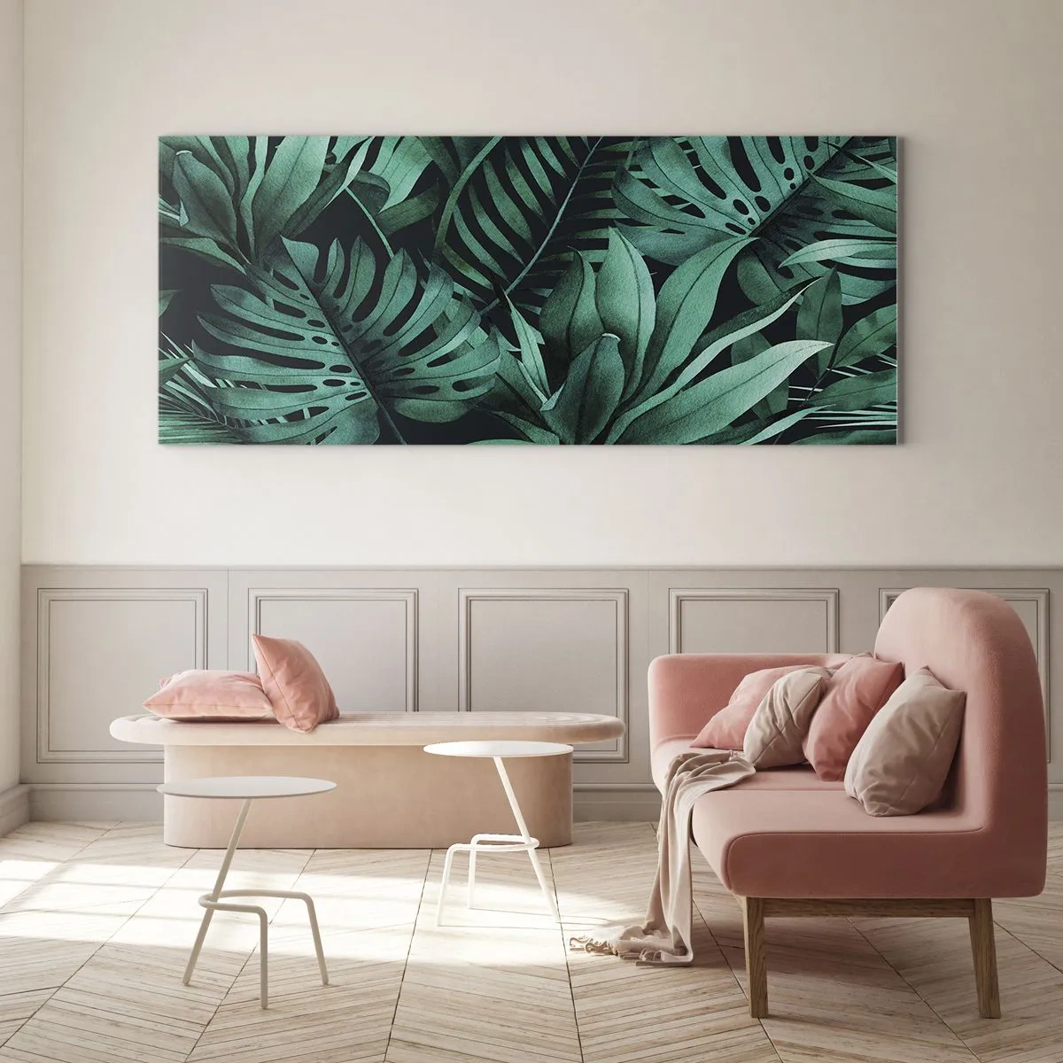 Quadro em vidro - A profundidade da vegetação tropical - 140x50 cm