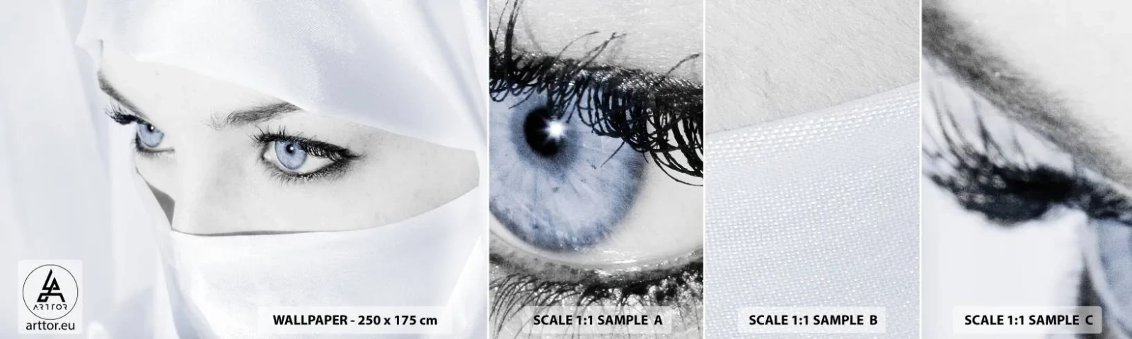 Amostra de Papel de Parede Standard Eco - Direto das mil e uma noites - Mulher, Olhos, Cultura - 100x30 cm