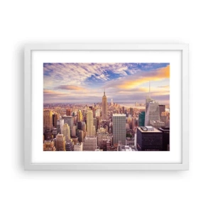 Pôster em moldura branca - Alcançar as nuvens - 40x30 cm