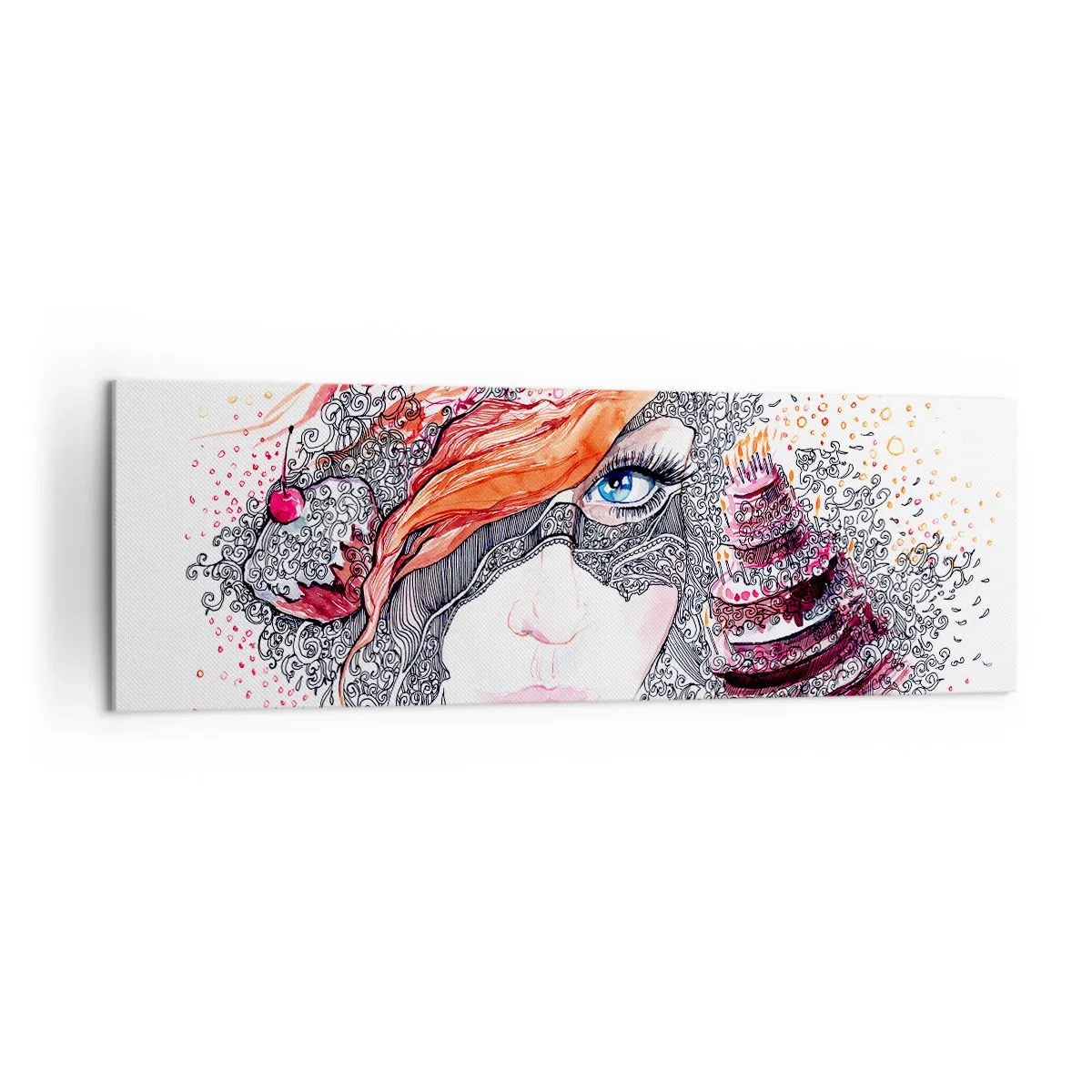 Quadro em tela - Com ela, todos os dias são dias de festa - 160x50 cm
