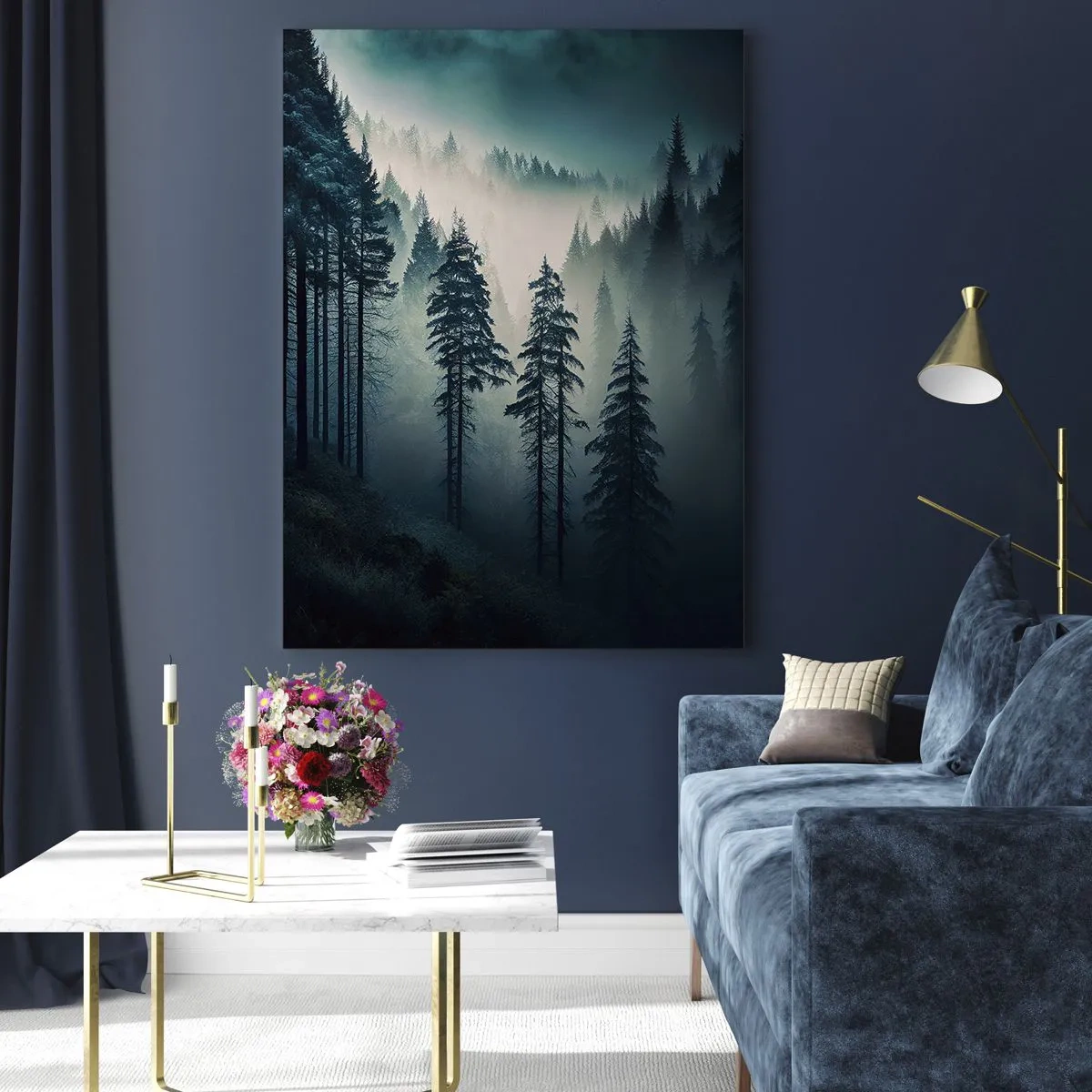 Quadro em vidro - Manhã de montanha - 50x70 cm