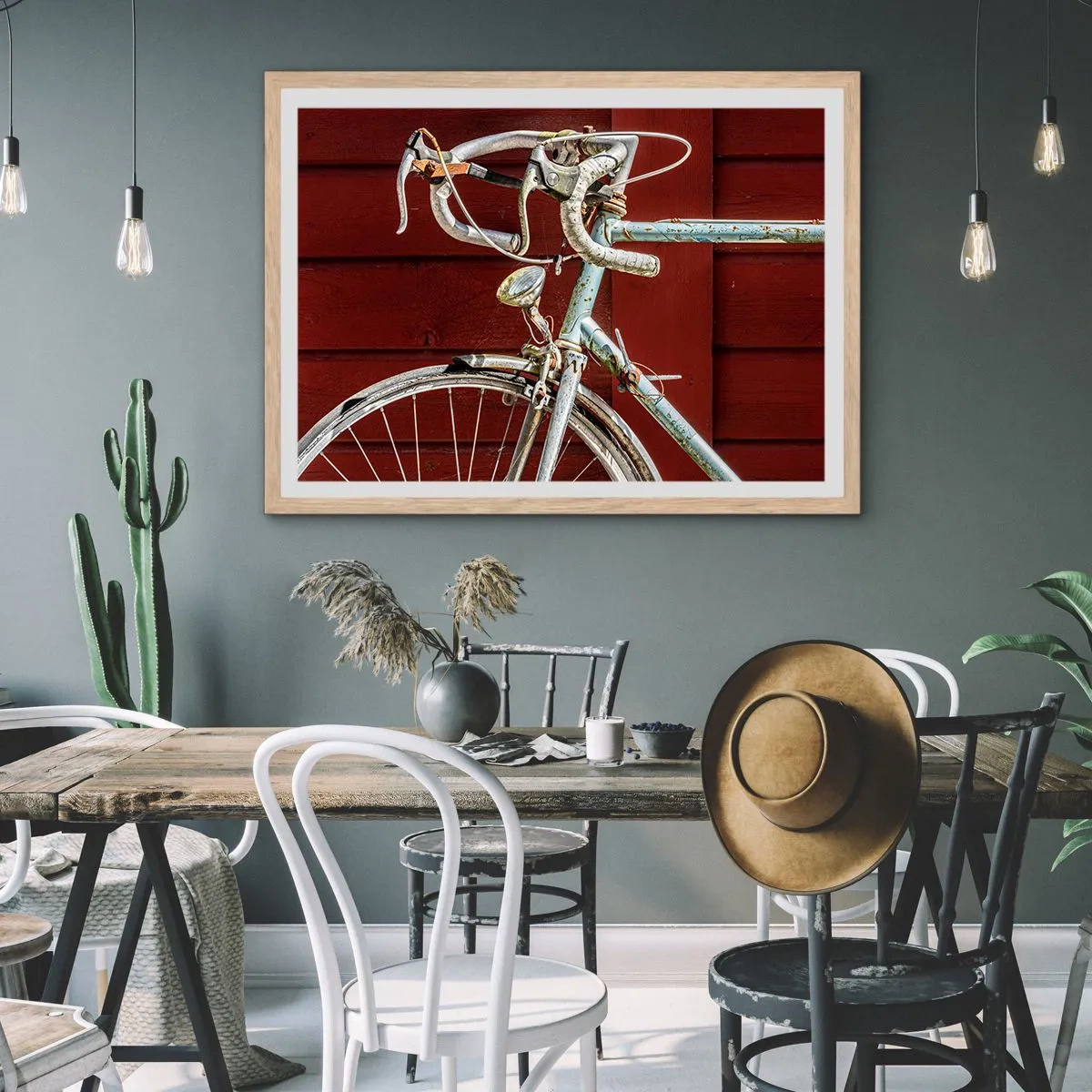 Pôster com moldura de carvalho claro - Feito para vencer - 91x61 cm