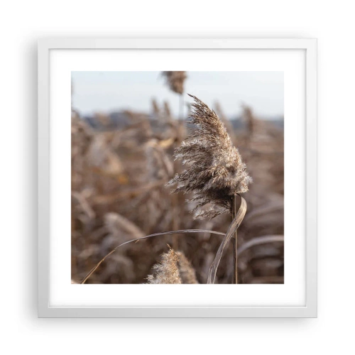 Pôster em moldura branca - É hora de voar com o vento - 40x40 cm