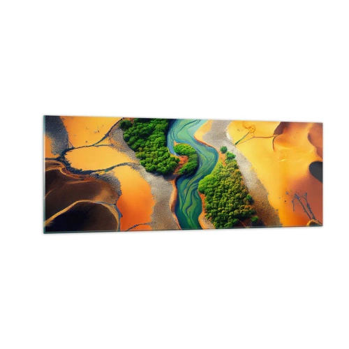 Quadro em vidro - Rio que dá vida - 140x50 cm