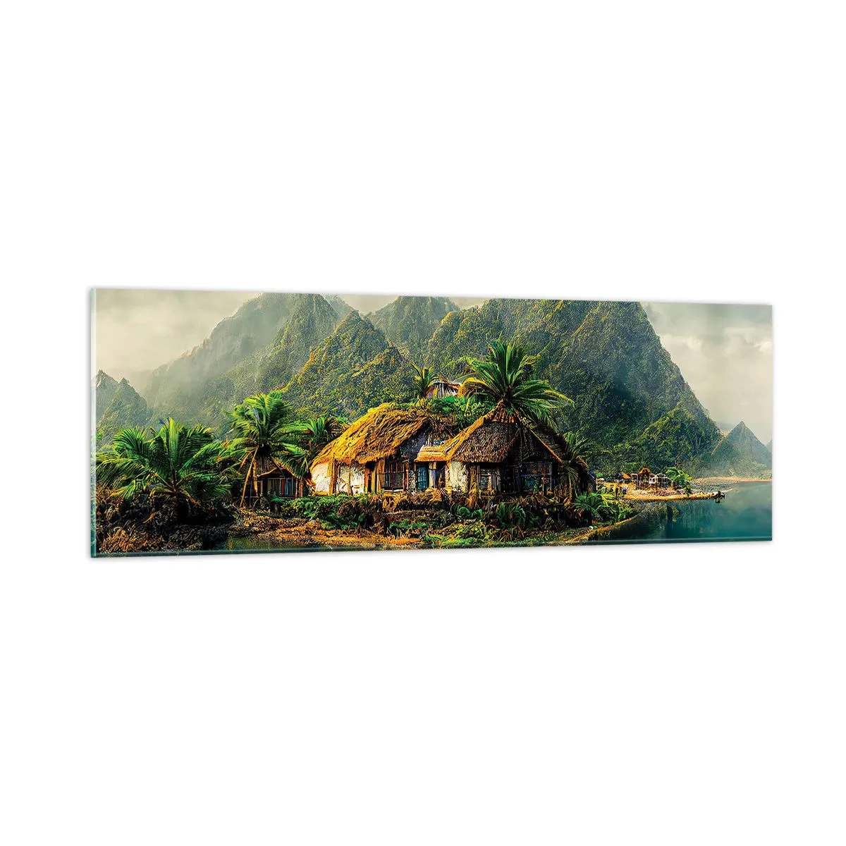 Quadro em vidro - Paraíso Tropical - 90x30 cm