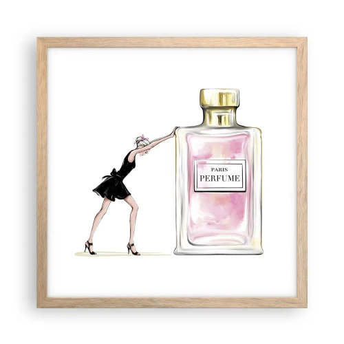 Pôster com moldura de carvalho claro - A essência da feminilidade - 40x40 cm