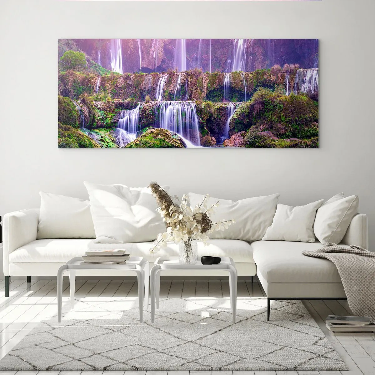 Quadro em vidro - Escadas para o céu - 90x30 cm