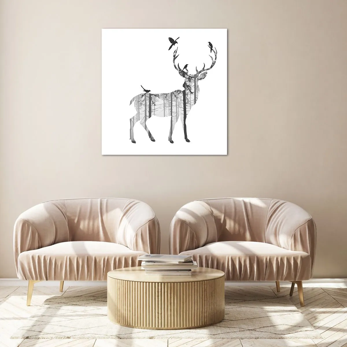 Quadro em vidro - Bom espírito da floresta - 30x30 cm