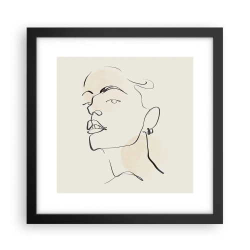 Pôster com moldura preta - Olhar orgulhoso - 30x30 cm