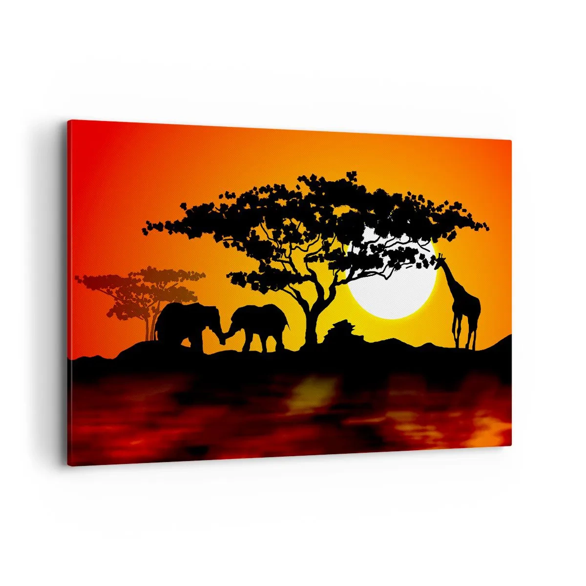 Quadro em tela - Encontro na savana - 120x80 cm