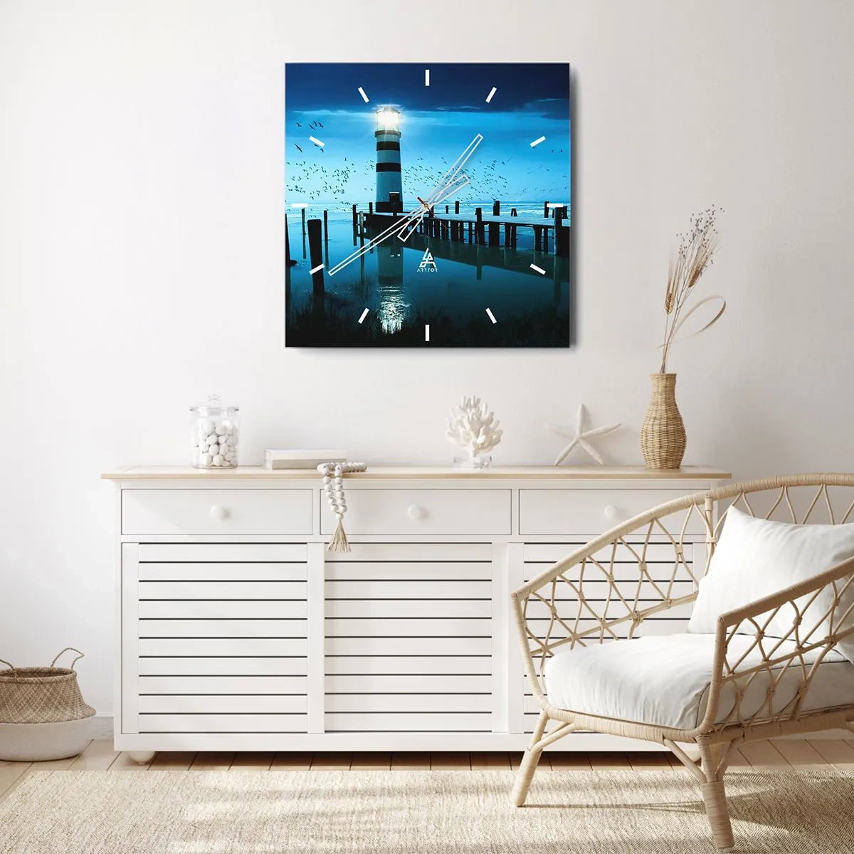 Relógio de parede - Relógio em vidro - E não se teme o escuro - 40x40 cm