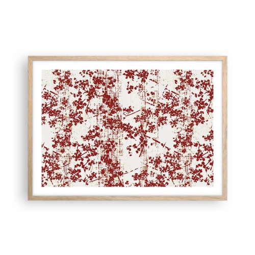 Pôster com moldura de carvalho claro - Como chita antiga - 70x50 cm