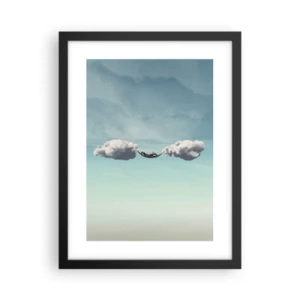 Pôster com moldura preta - A felicidade do momento - 30x40 cm