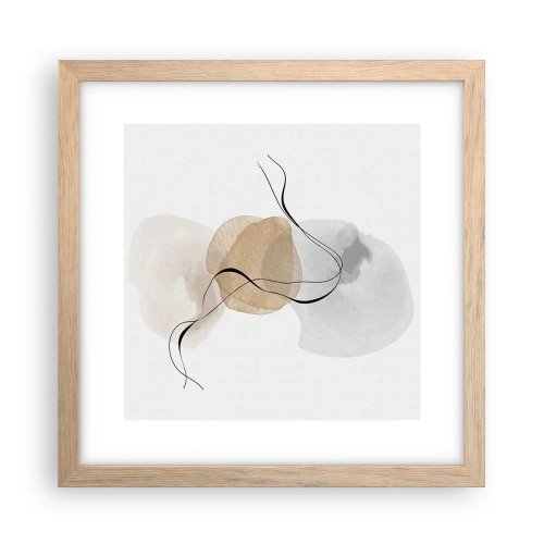 Pôster com moldura de carvalho claro - Contas ao vento - 30x30 cm