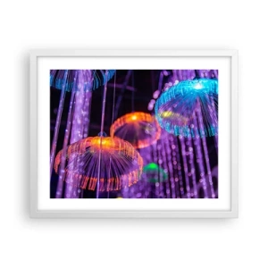 Pôster em moldura branca - Fonte de luz - 50x40 cm