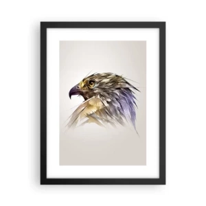 Pôster com moldura preta - Retrato de um guerreiro - 30x40 cm