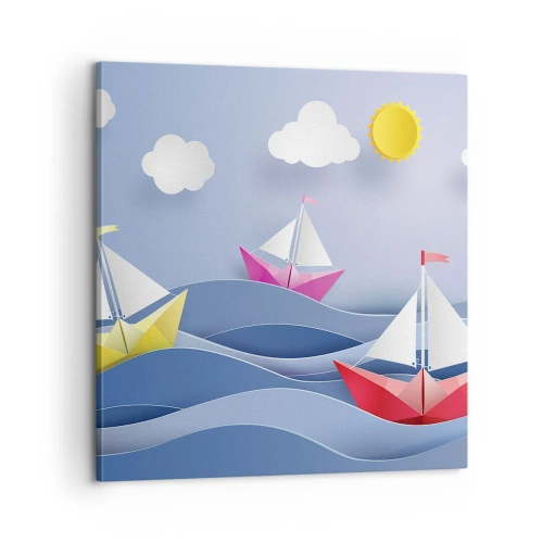 Quadro em tela - Oh, como é agradável balançar entre as ondas - 60x60 cm