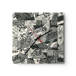 Relógio de parede - Relógio em vidro - A dinâmica do presente - 30x30 cm