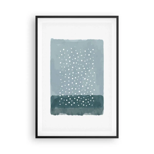 Pôster com moldura preta - Cultivado em azul - 61x91 cm