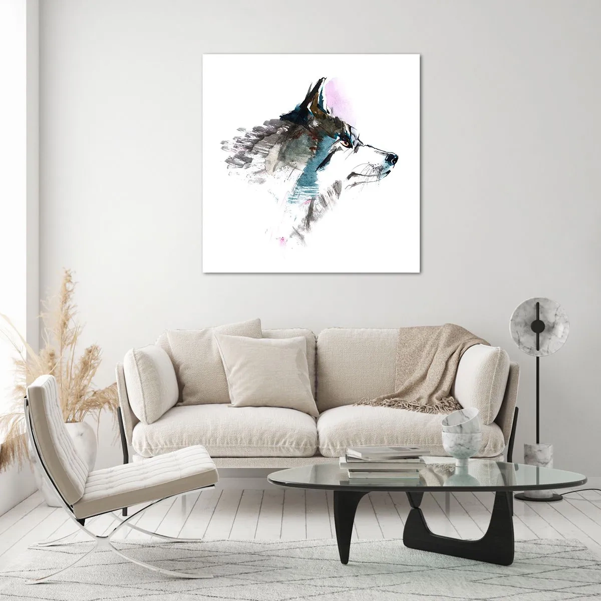 Quadro em vidro - O tempo não come o lobo - 70x70 cm