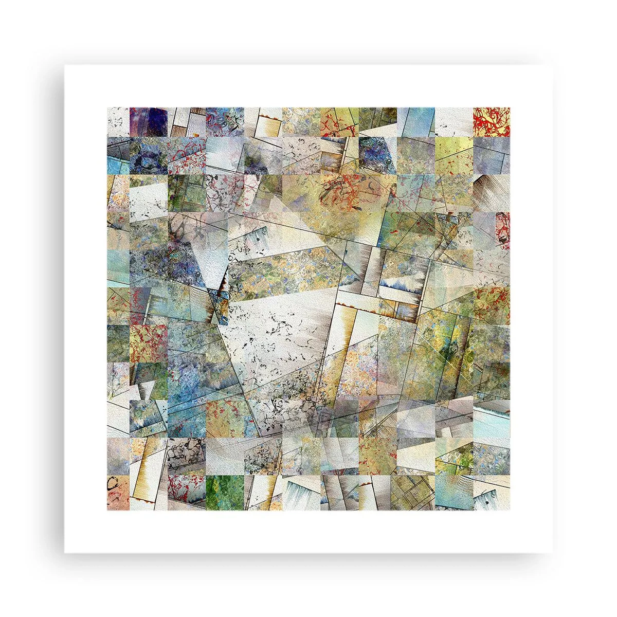 Pôster - Embaralhamento geométrico - 40x40 cm