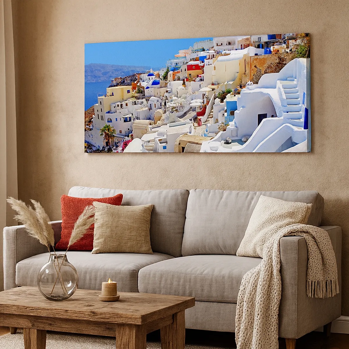 Quadro em tela - O sonho de um verão grego - 30x30 cm