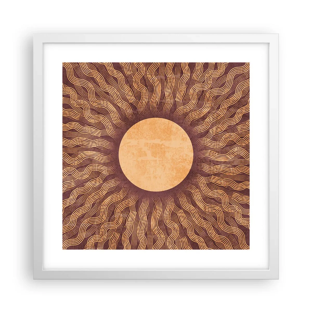 Pôster em moldura branca - Ícone do sol - 40x40 cm