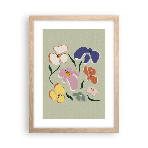 Pôster com moldura de carvalho claro - Amores-perfeitos para seu irmão - 30x40 cm