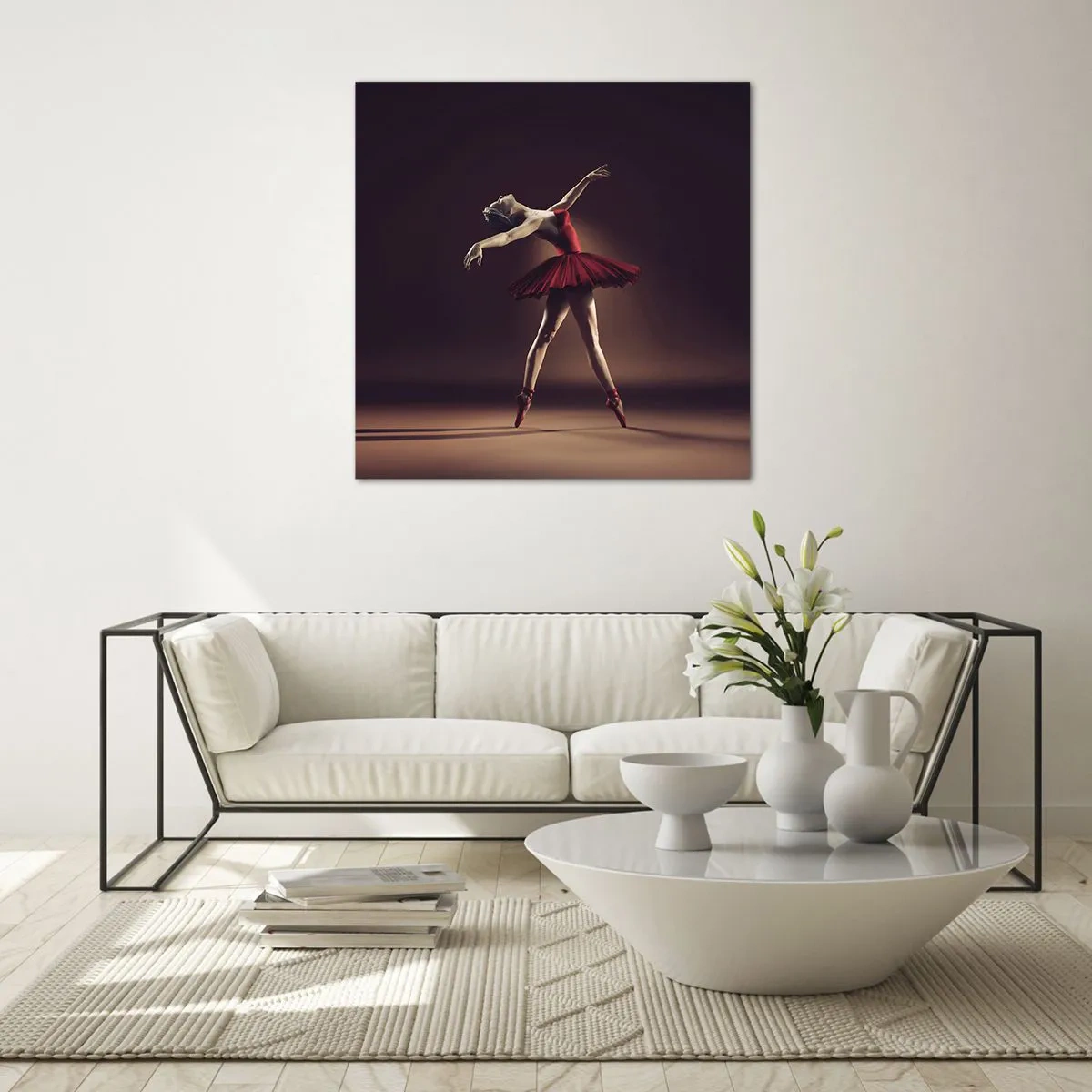 Quadro em vidro - Prima ballerina - 40x40 cm