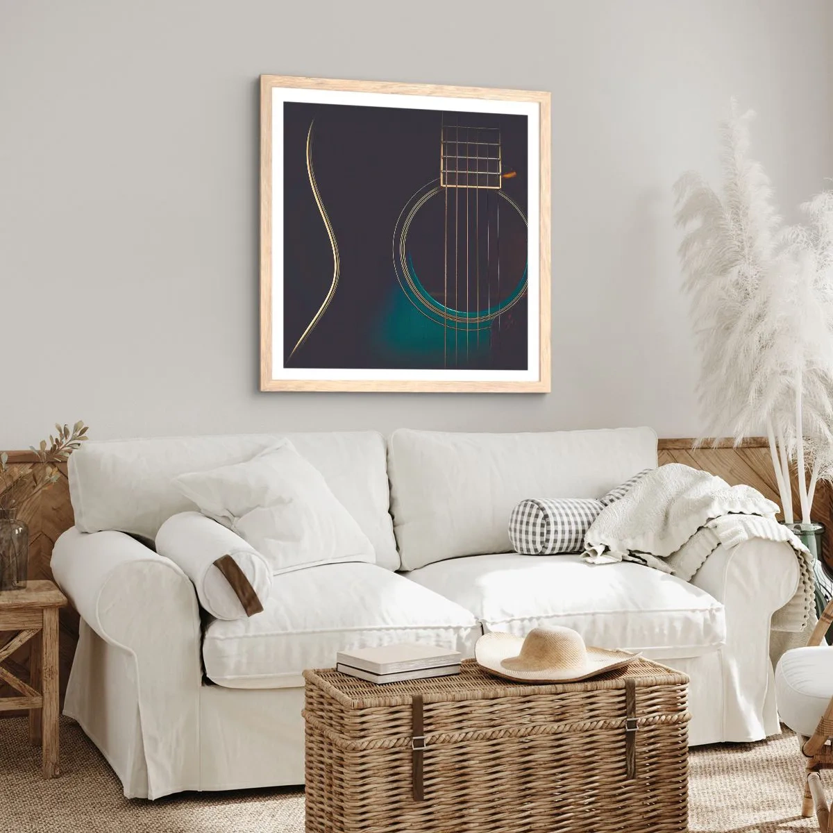 Pôster com moldura de carvalho claro - Um momento antes de soar - 40x40 cm