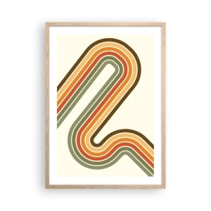 Pôster com moldura de carvalho claro - Ziguezague para o destino - 50x70 cm