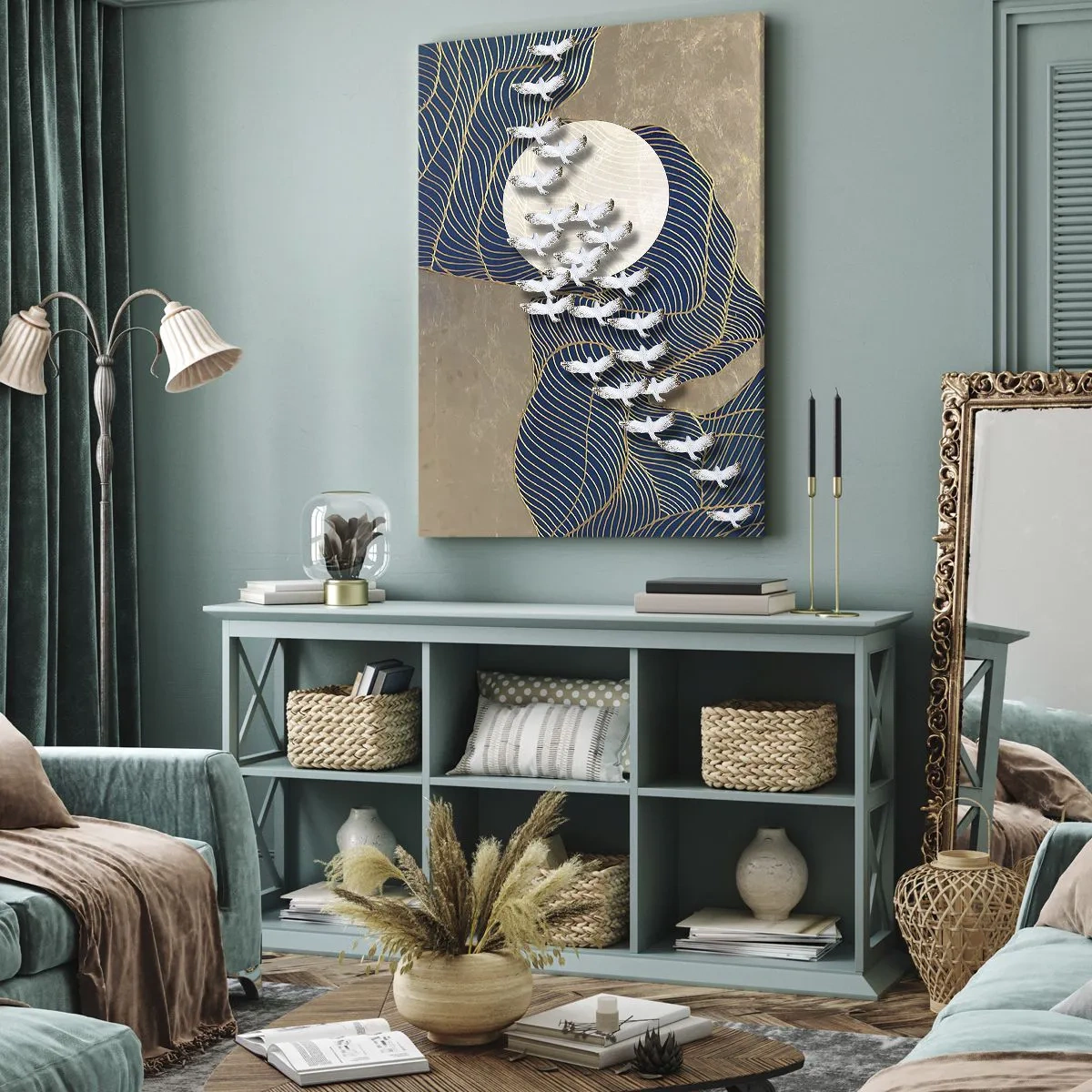 Quadro em tela - Liberdade, peregrinação, comunidade - 55x100 cm