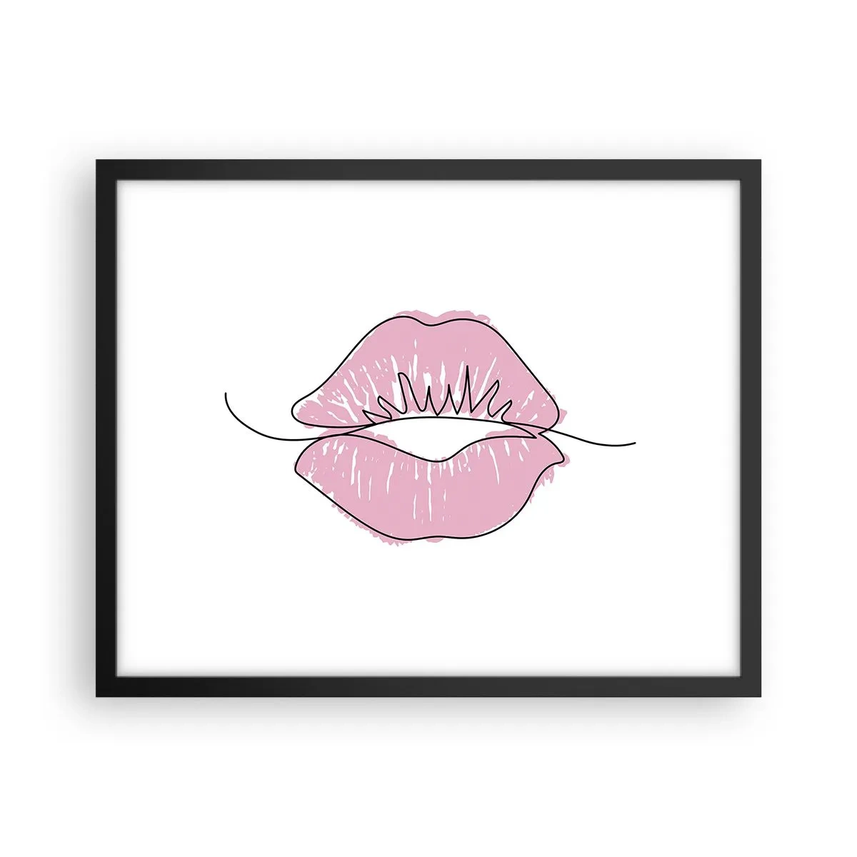 Pôster com moldura preta - Pronto para beijar? - 50x40 cm