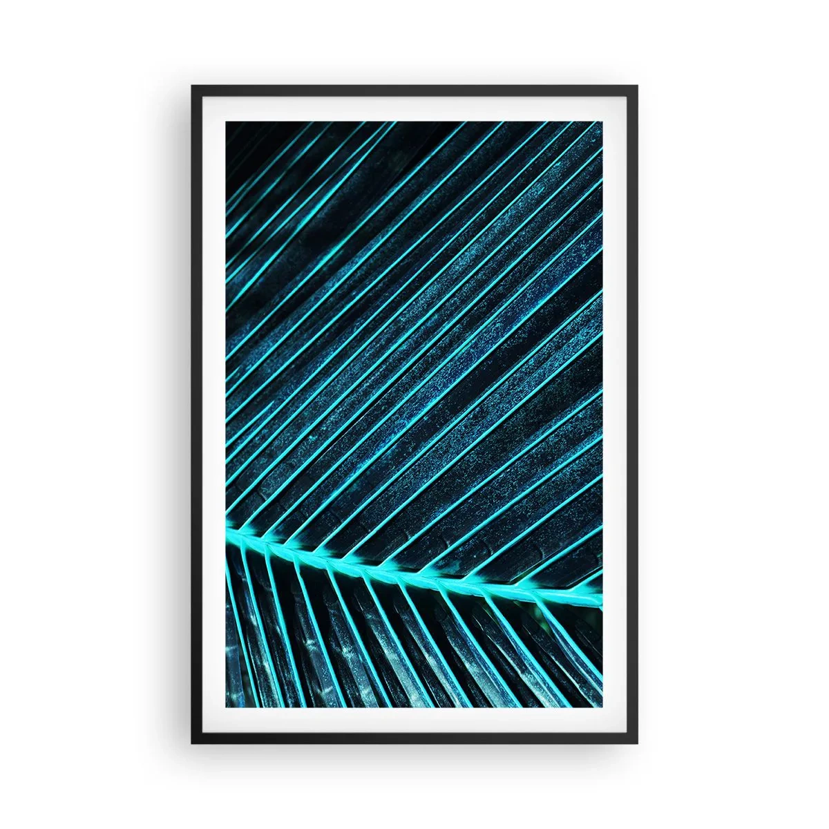 Pôster com moldura preta - Textura verde - 61x91 cm