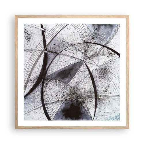 Pôster com moldura de carvalho claro - Fantasia futurista - 60x60 cm