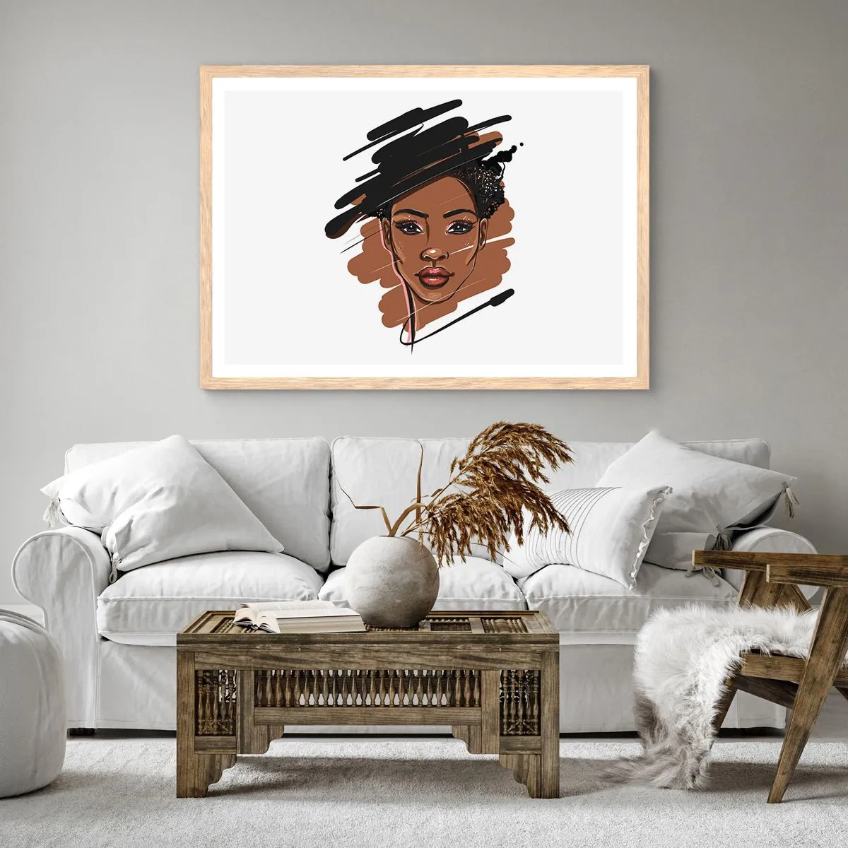 Pôster com moldura de carvalho claro - Doce como chocolate - 70x50 cm