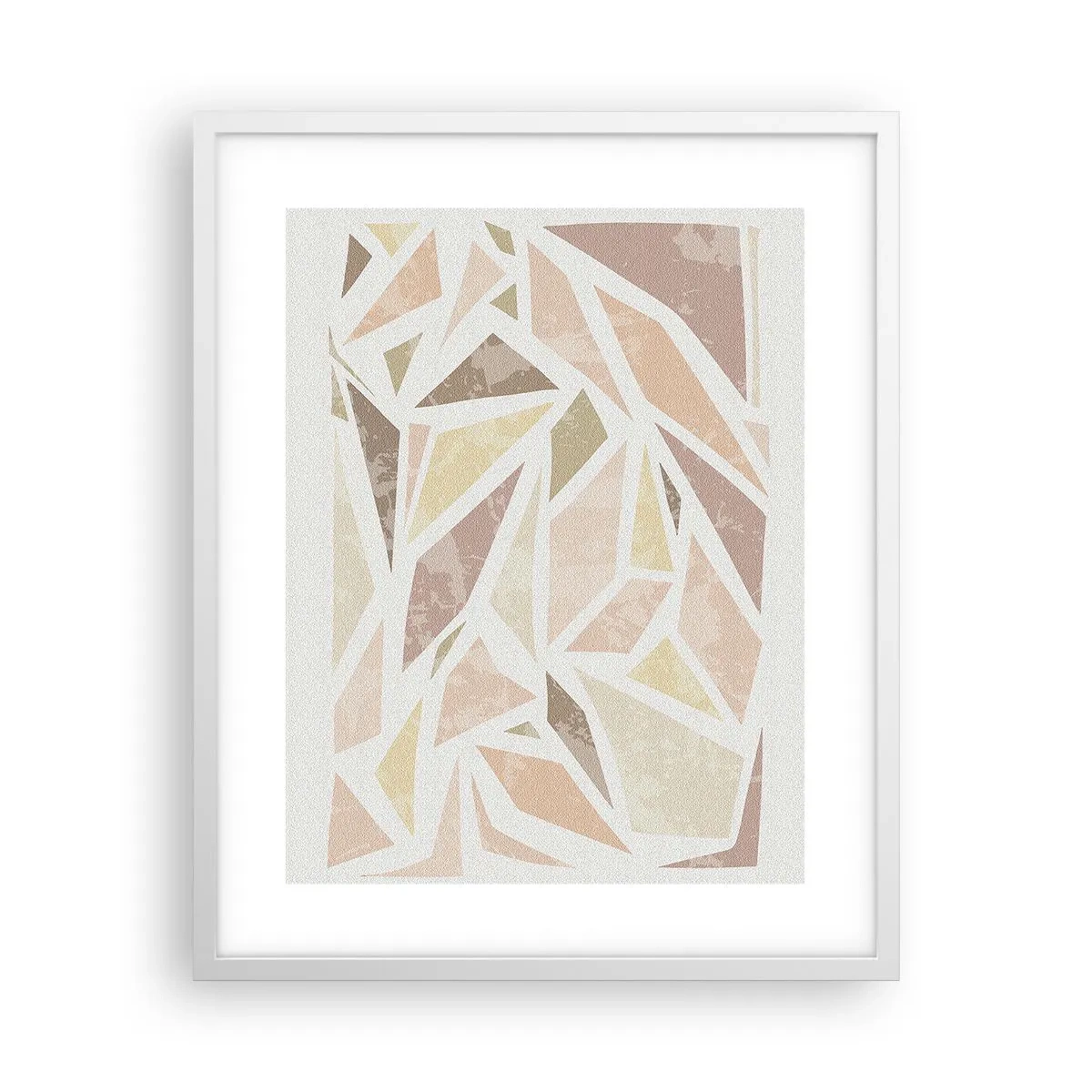 Pôster em moldura branca - Composição de vitral - 40x50 cm