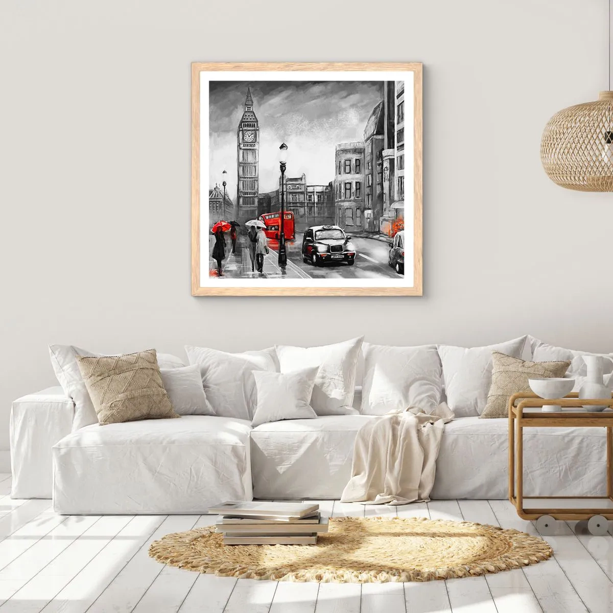 Pôster com moldura de carvalho claro - Não é uma cidade cinzenta - 40x40 cm