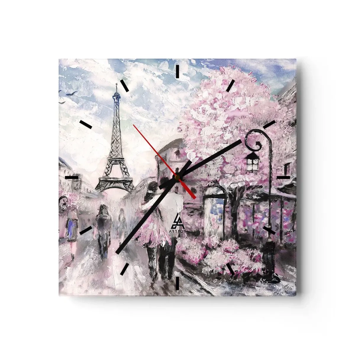 Relógio de parede - Relógio em vidro - Como for se apaixonar, somente em... - 30x30 cm